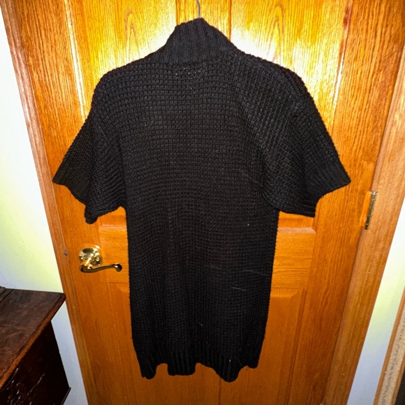 Michael Kors Black Knit Mini Dress with Gold Snap Button Detail - Picture 3 of 3